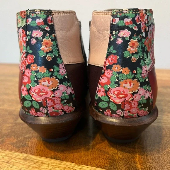 Coach Women's Patchwork Ankle Boots - Brown, Red, Floral - Picture 8 of 11